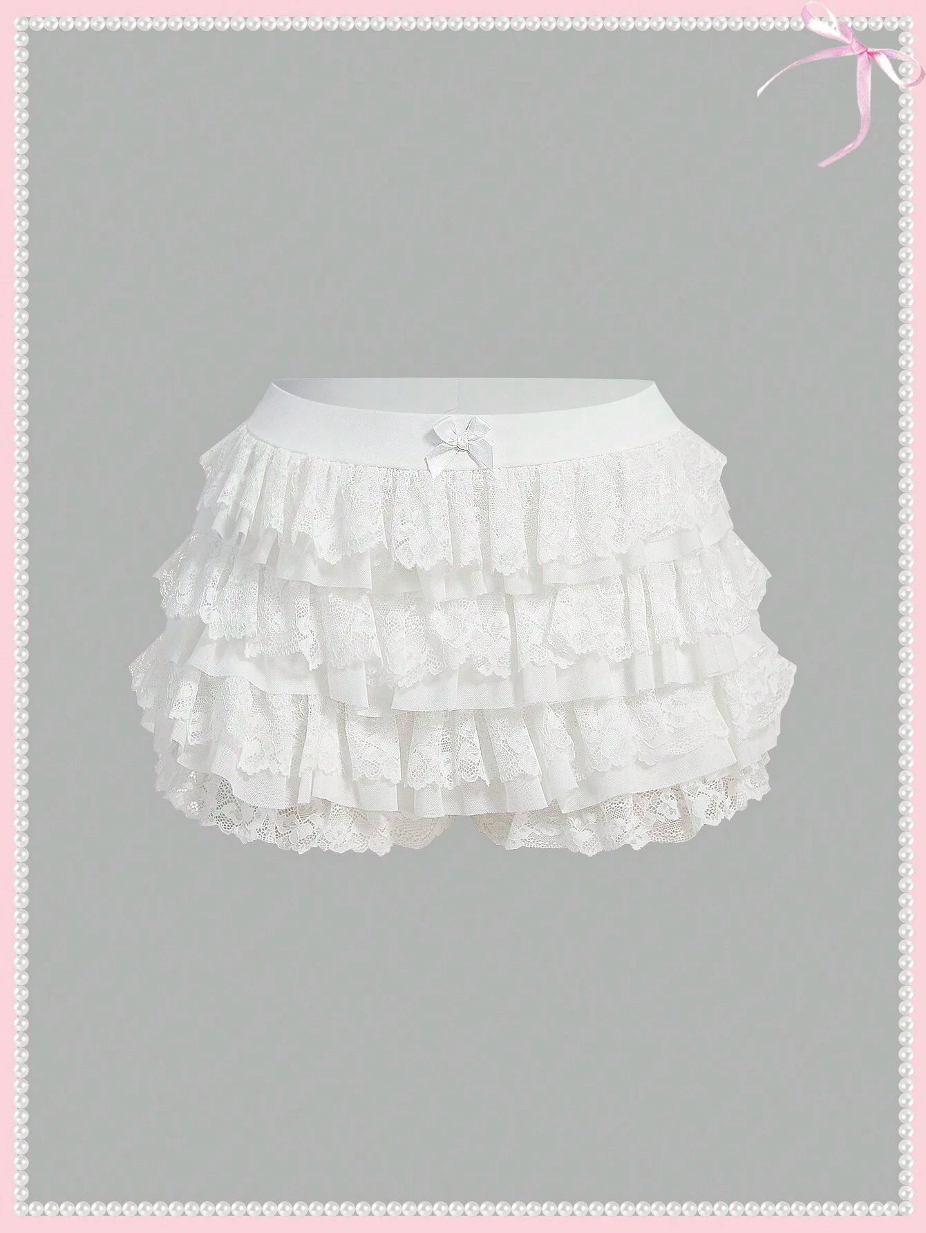 Ruffle trim mesh shorts