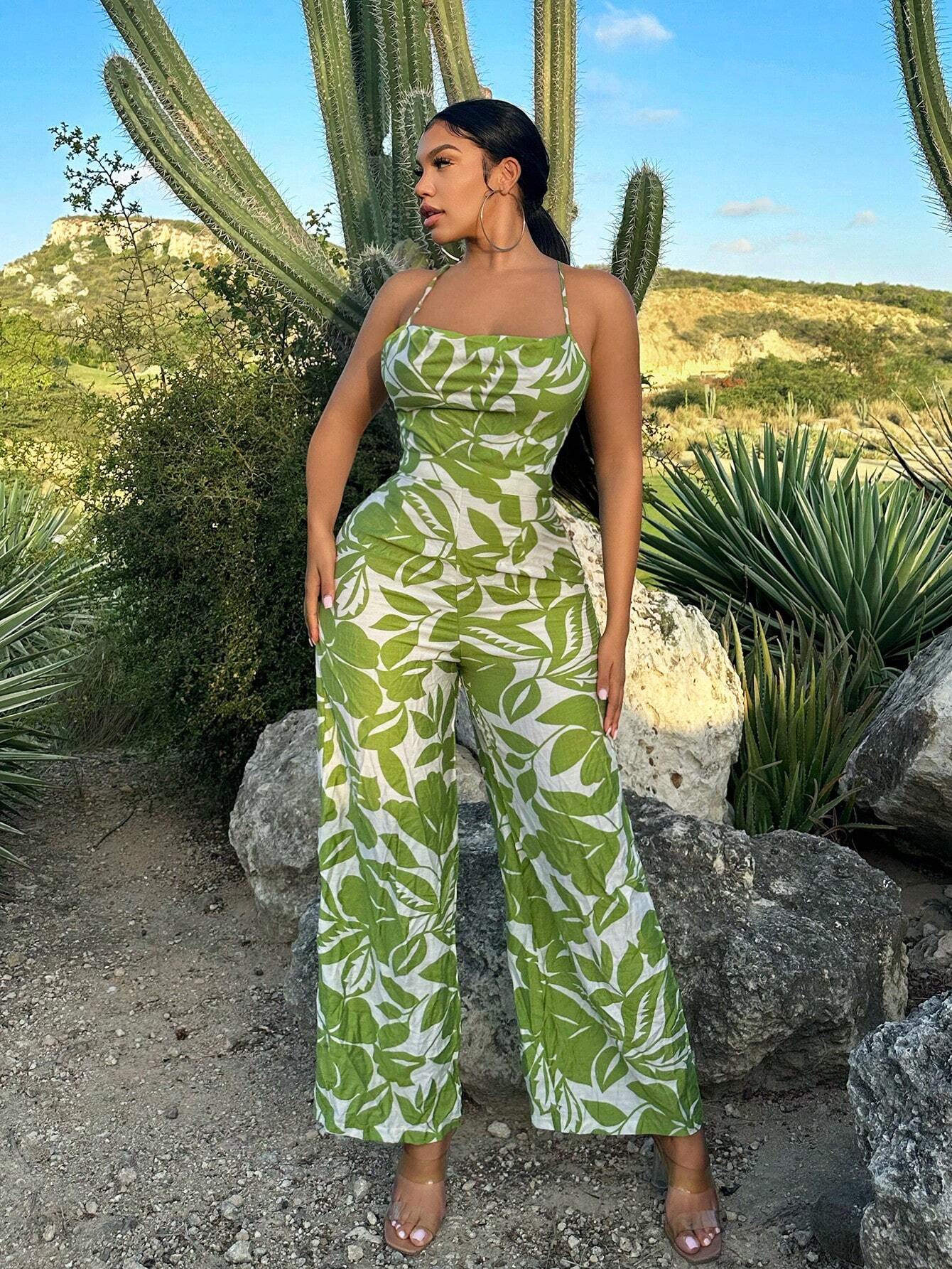 Tropical print jumpsuit