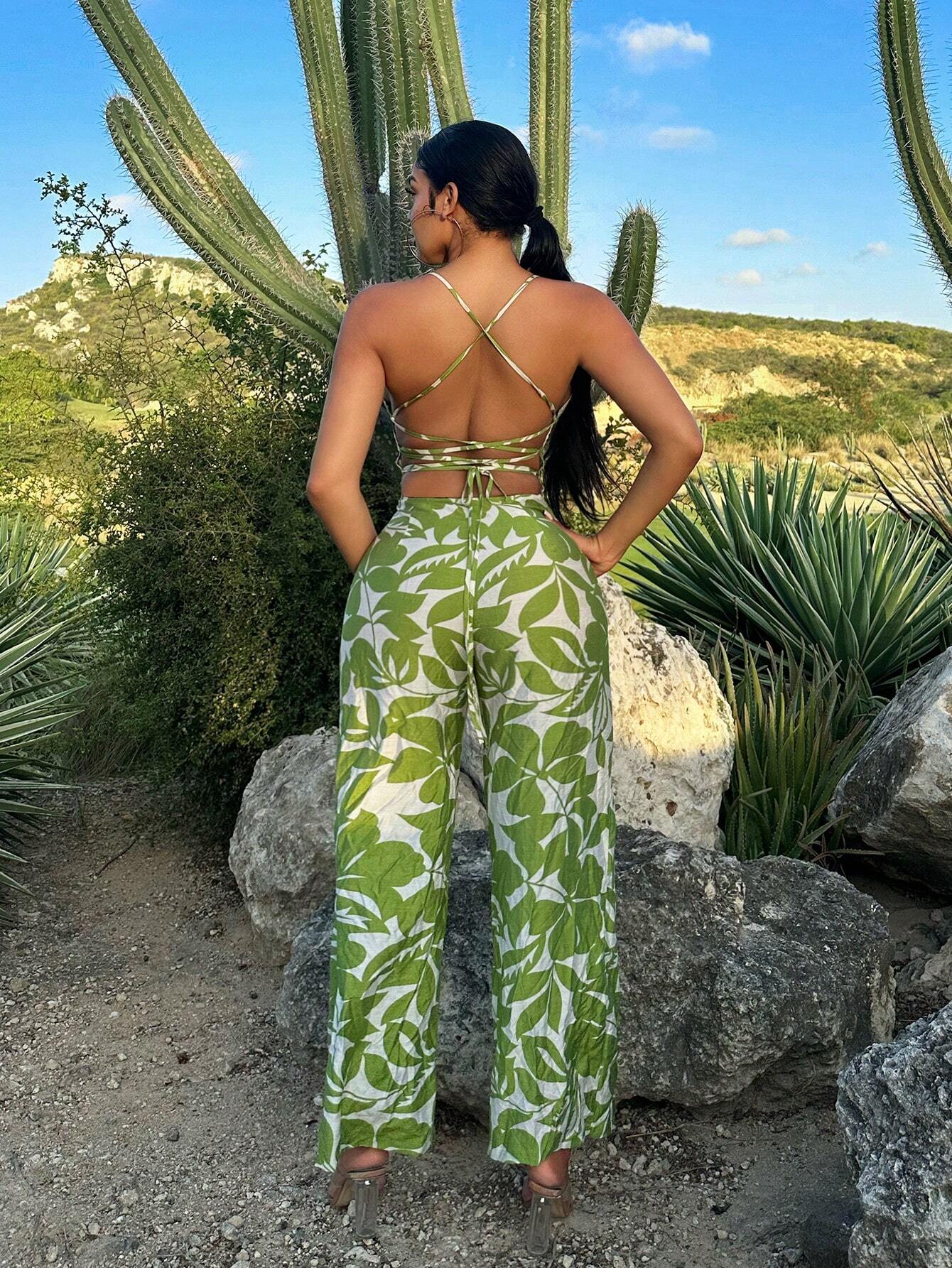 Tropical print jumpsuit