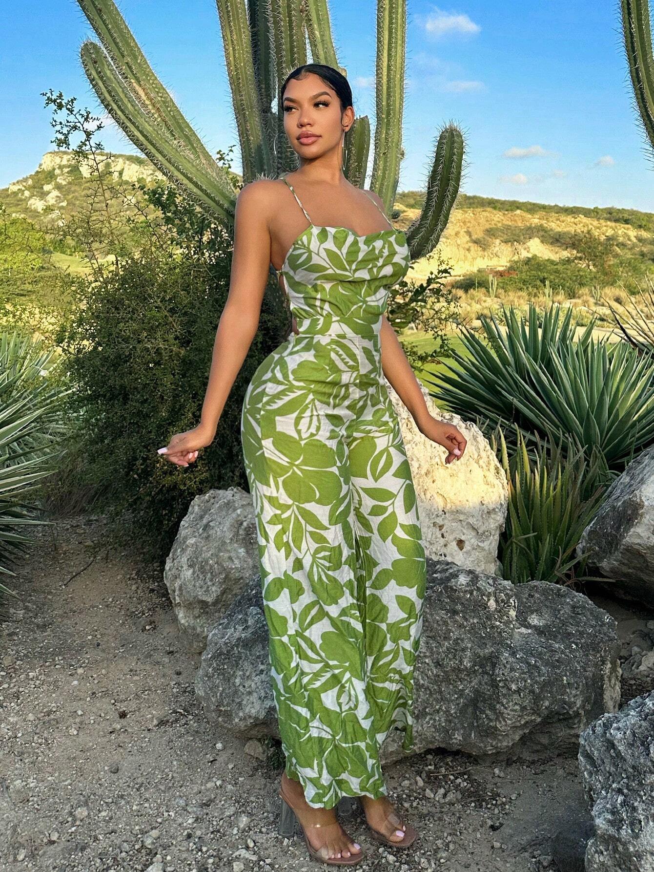 Tropical print jumpsuit