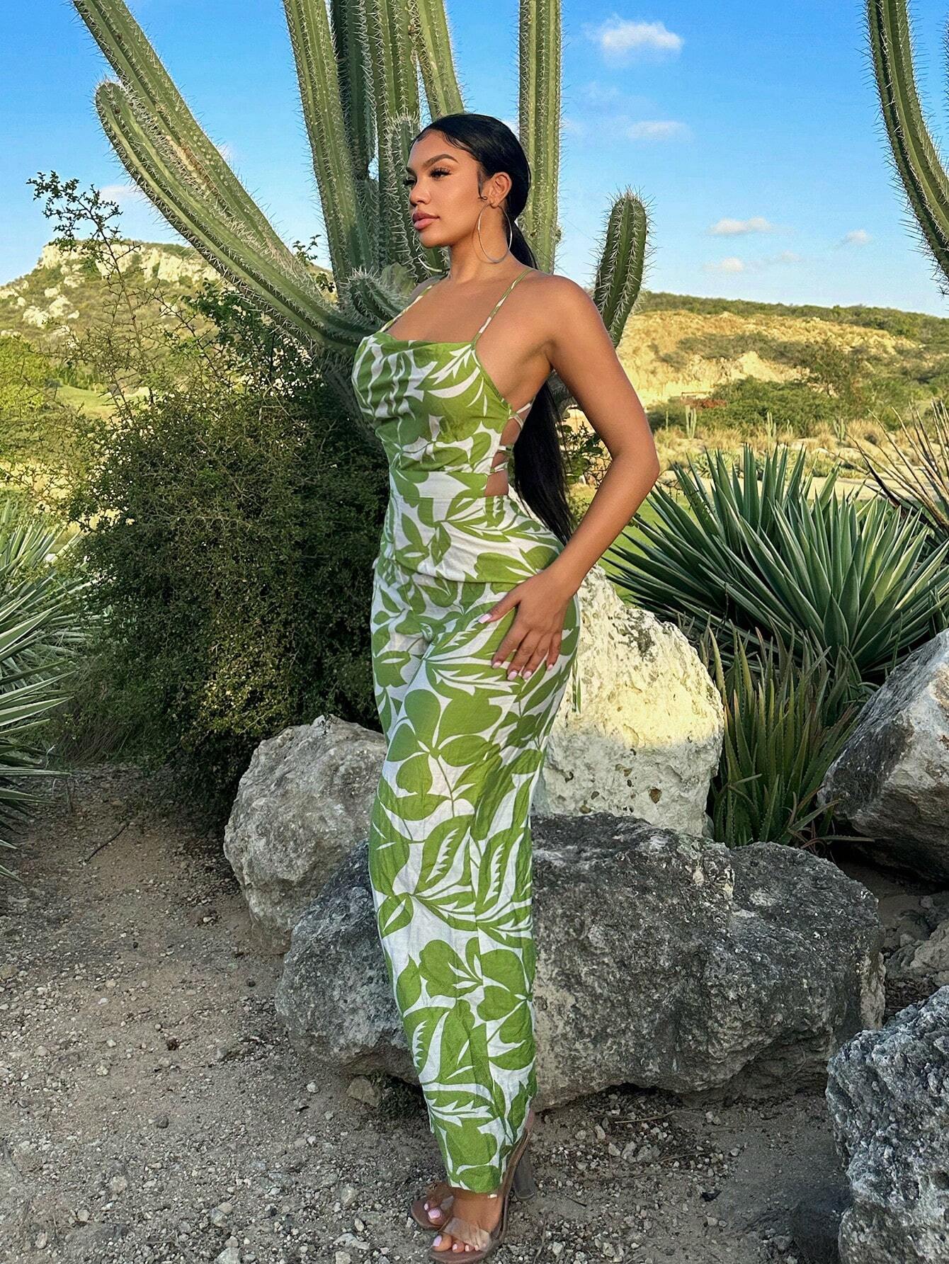 Tropical print jumpsuit