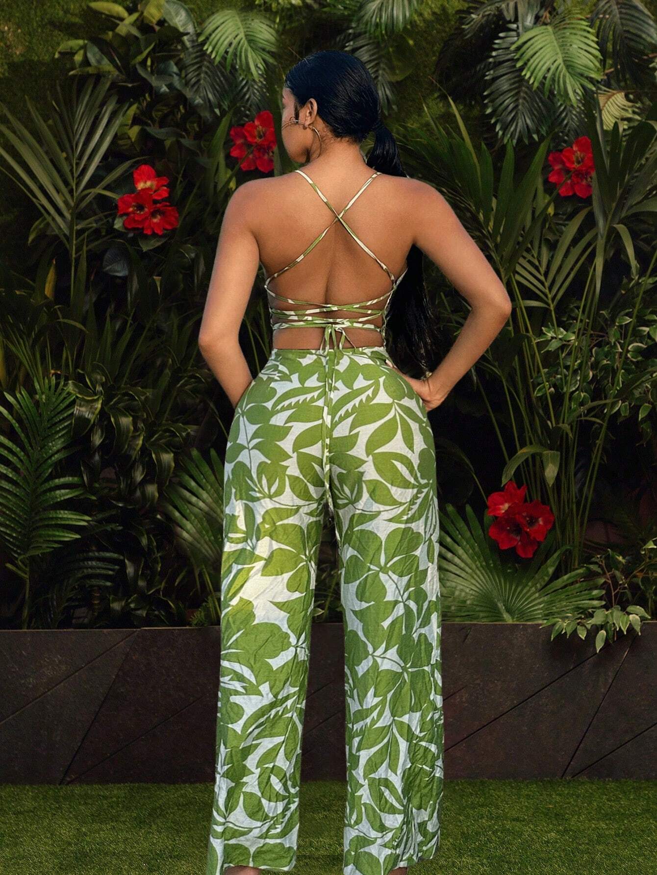 Tropical print jumpsuit
