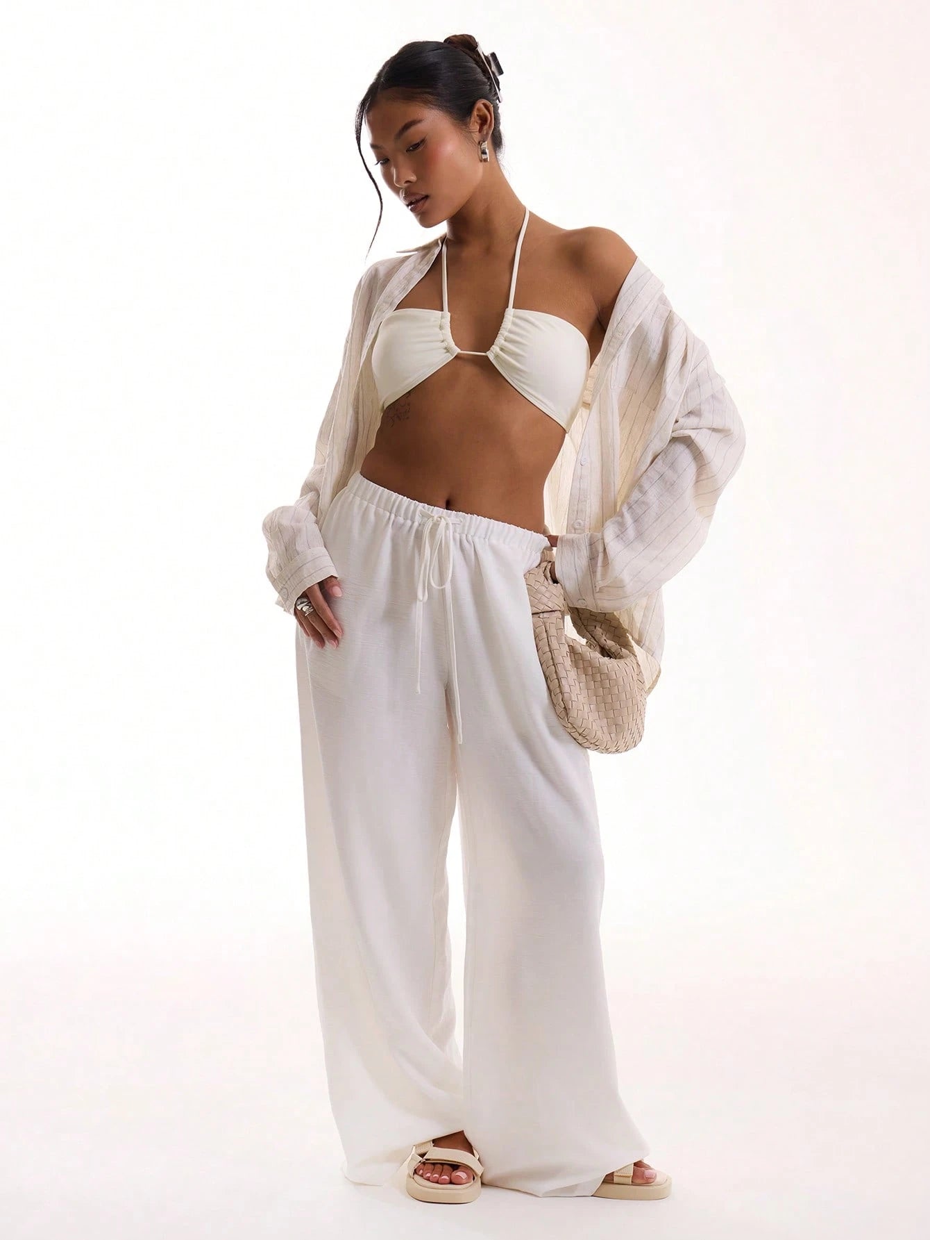 Linen relaxed trousers