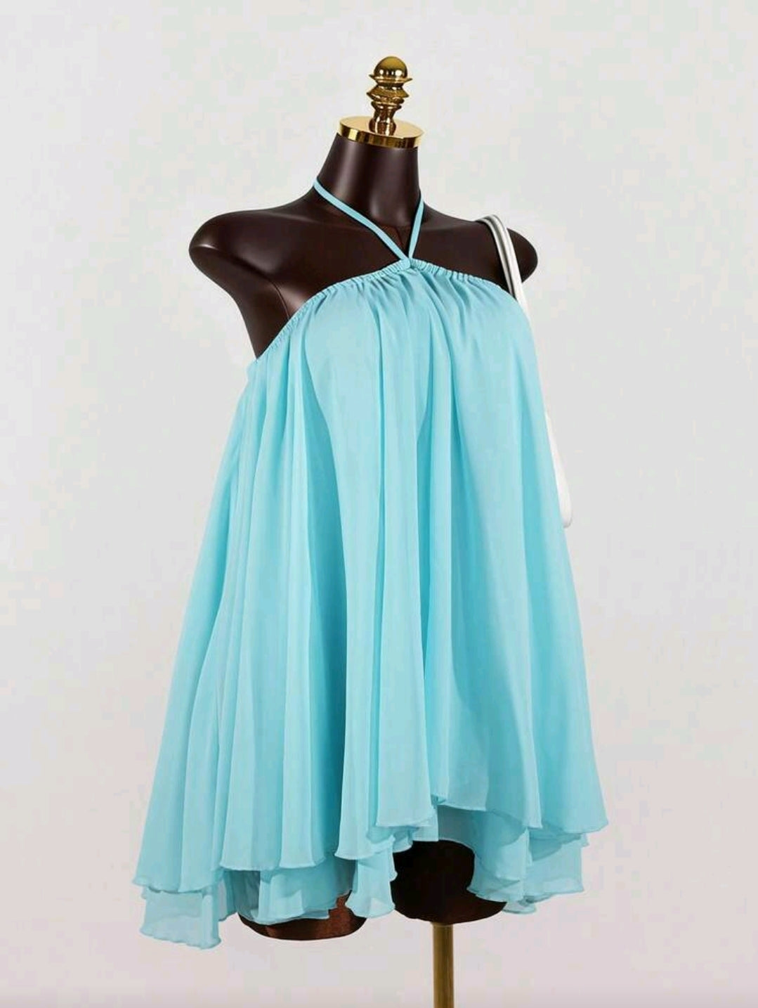 Layered ruffle sleeveless mini dress