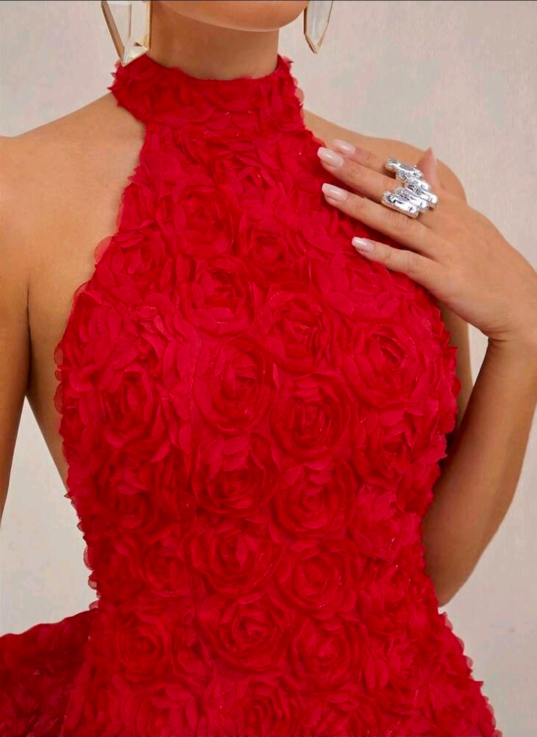 Flower applique bow dress