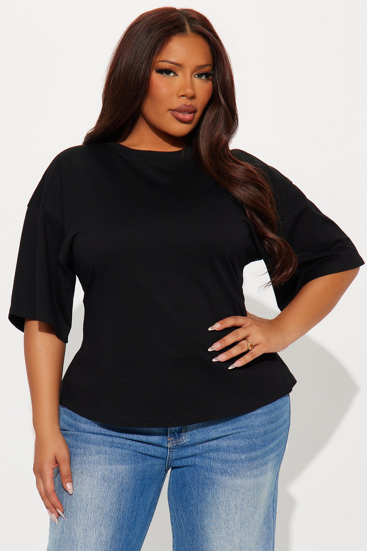 Zippered relaxed tee