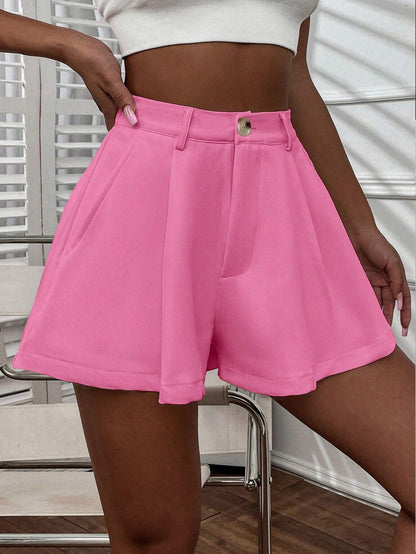 Wide leg shorts with pockets