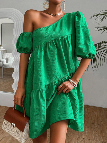 Short puff sleeve dress