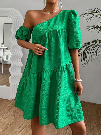 Short puff sleeve dress