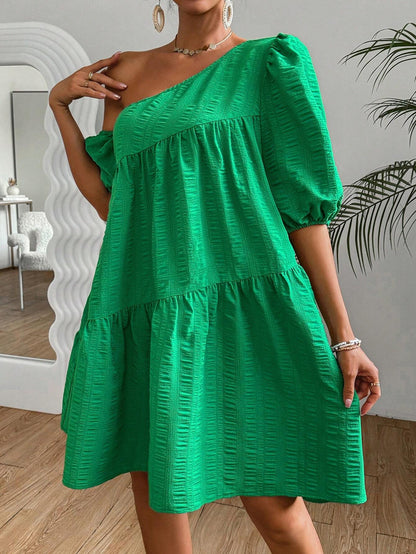 Short puff sleeve dress