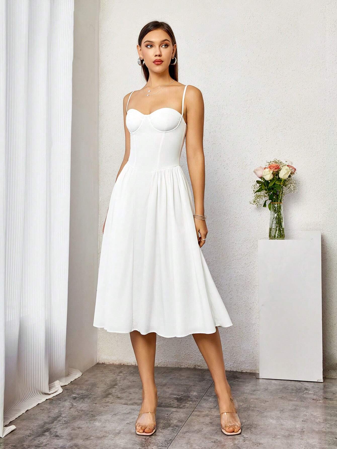 Padded underwire A-line dress