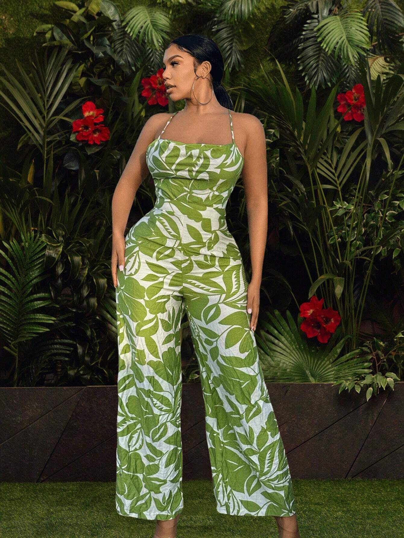 Tropical print jumpsuit