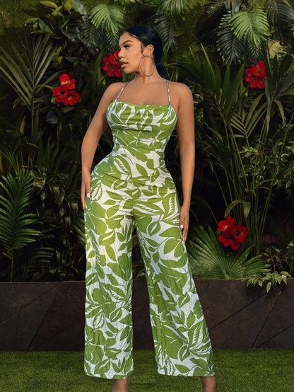 Tropical print jumpsuit