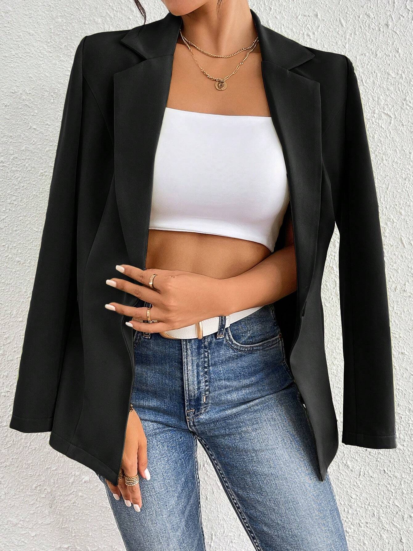 Single breasted waist cinching blazer
