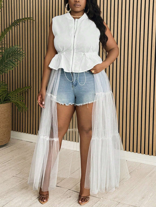 Ethereal Tulle Overlay Top