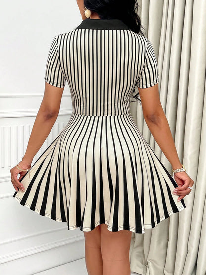 Casual striped polo dress