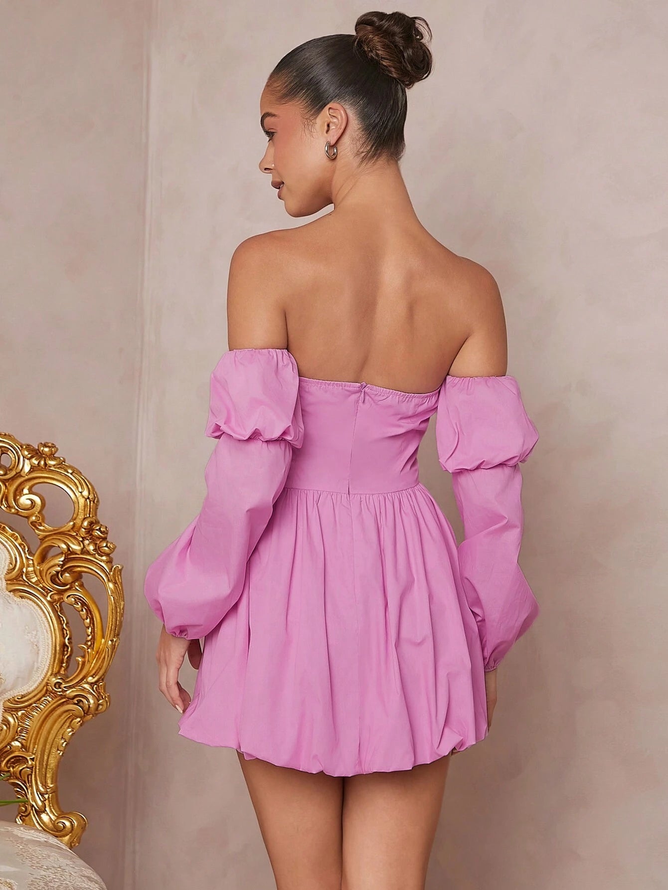 Off shoulder bubble skirt dress