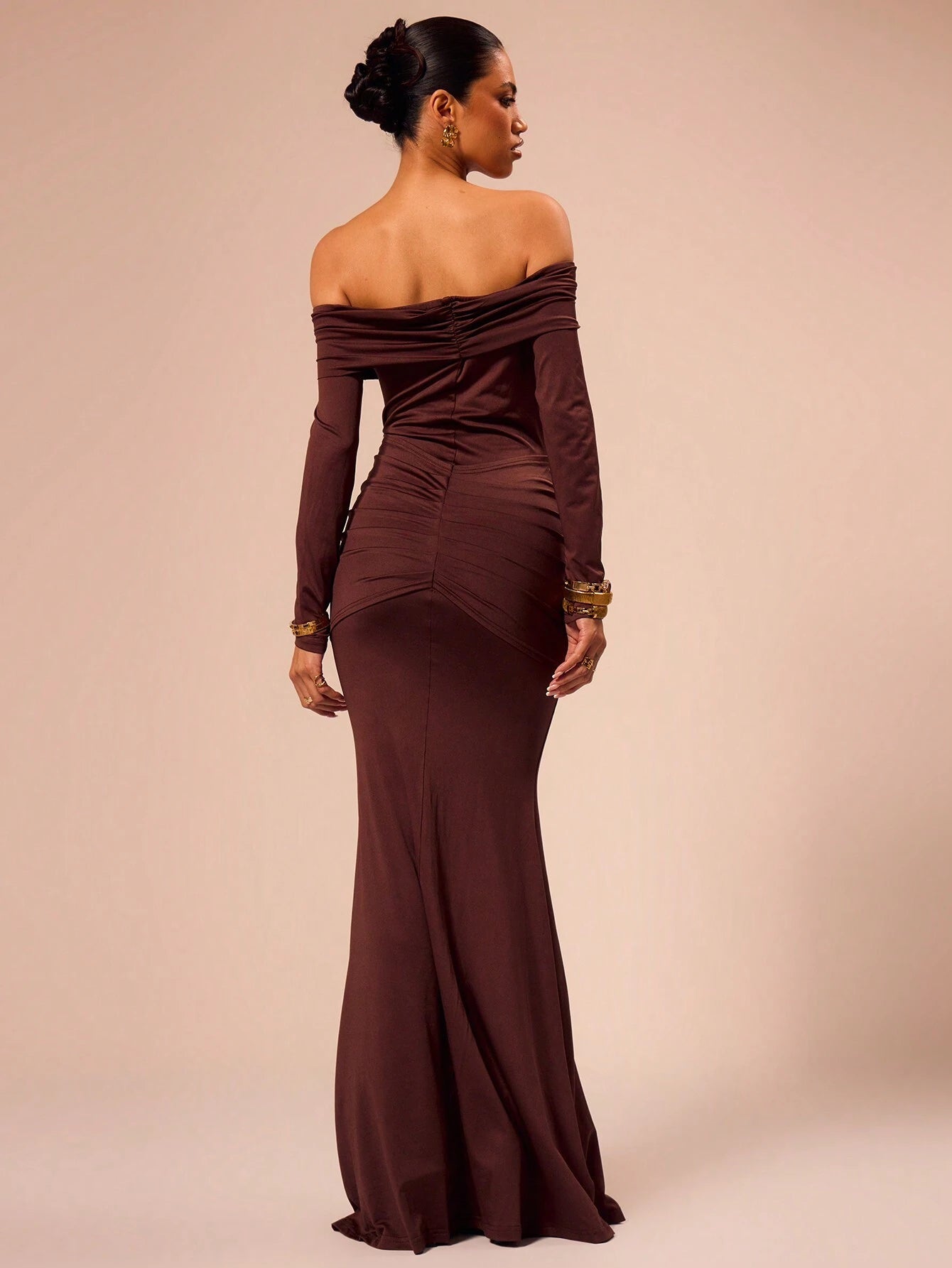 Off shoulder wrap maxi dress