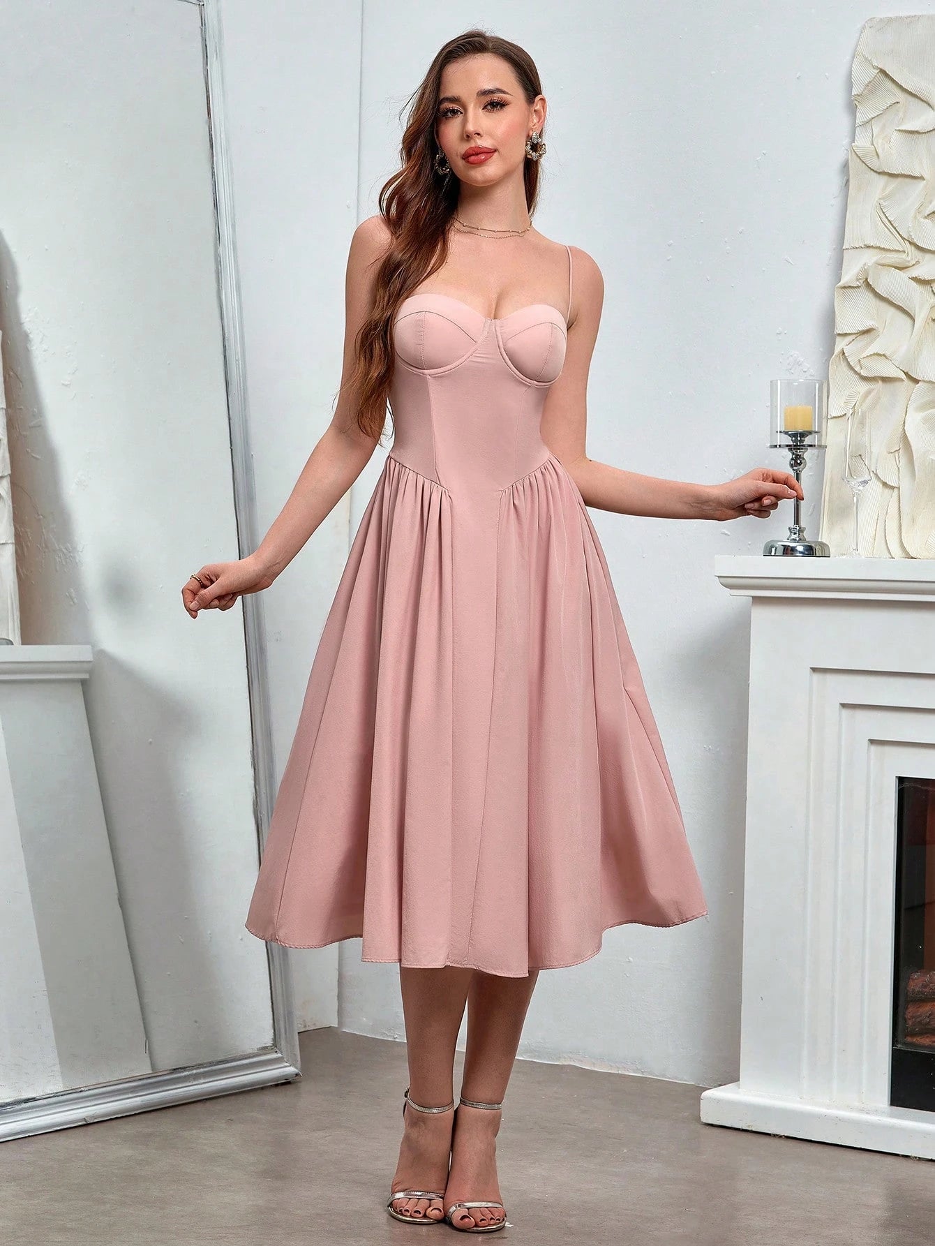 Padded underwire A-line dress