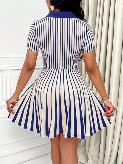 Casual striped polo dress