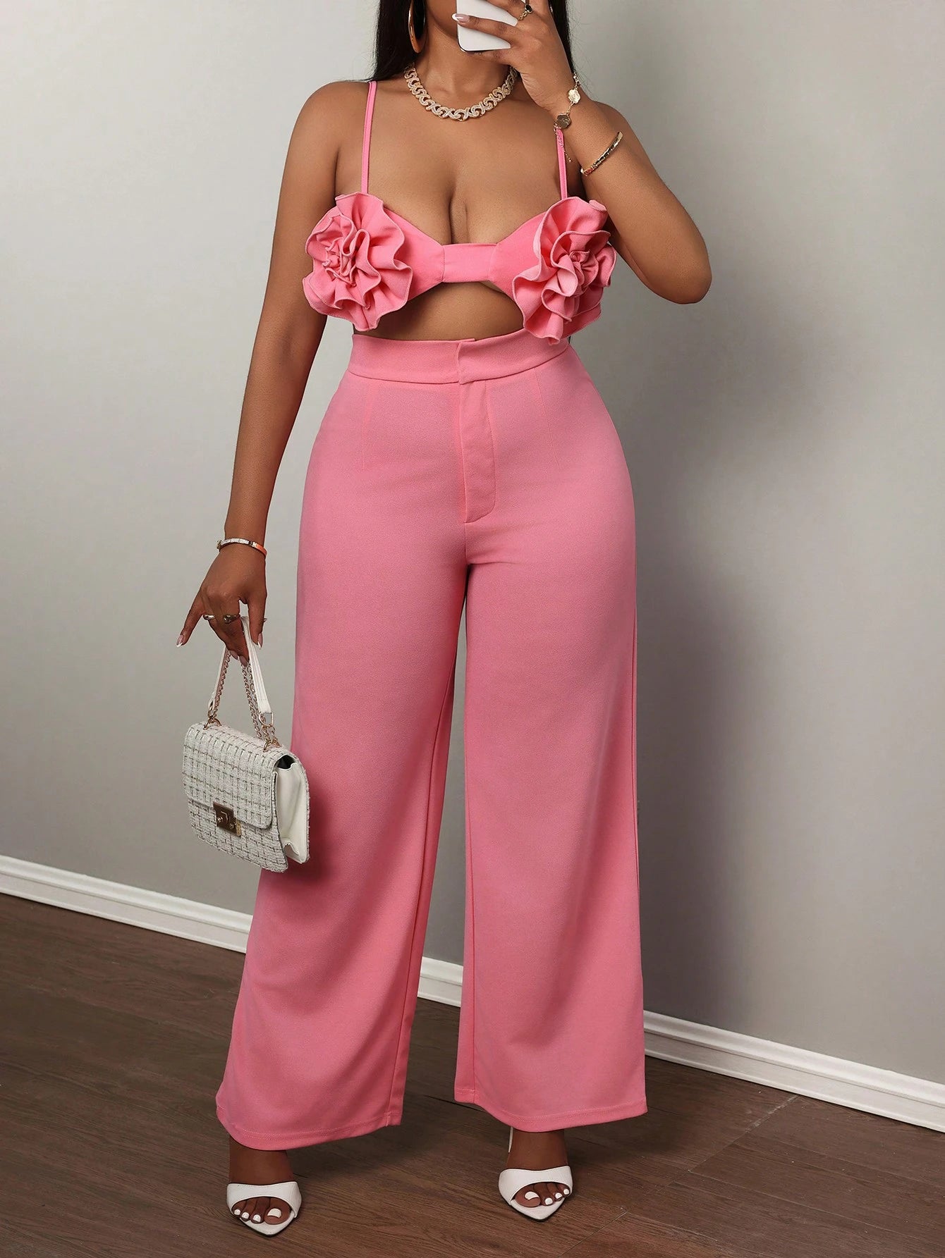 Floral bra and long pants set