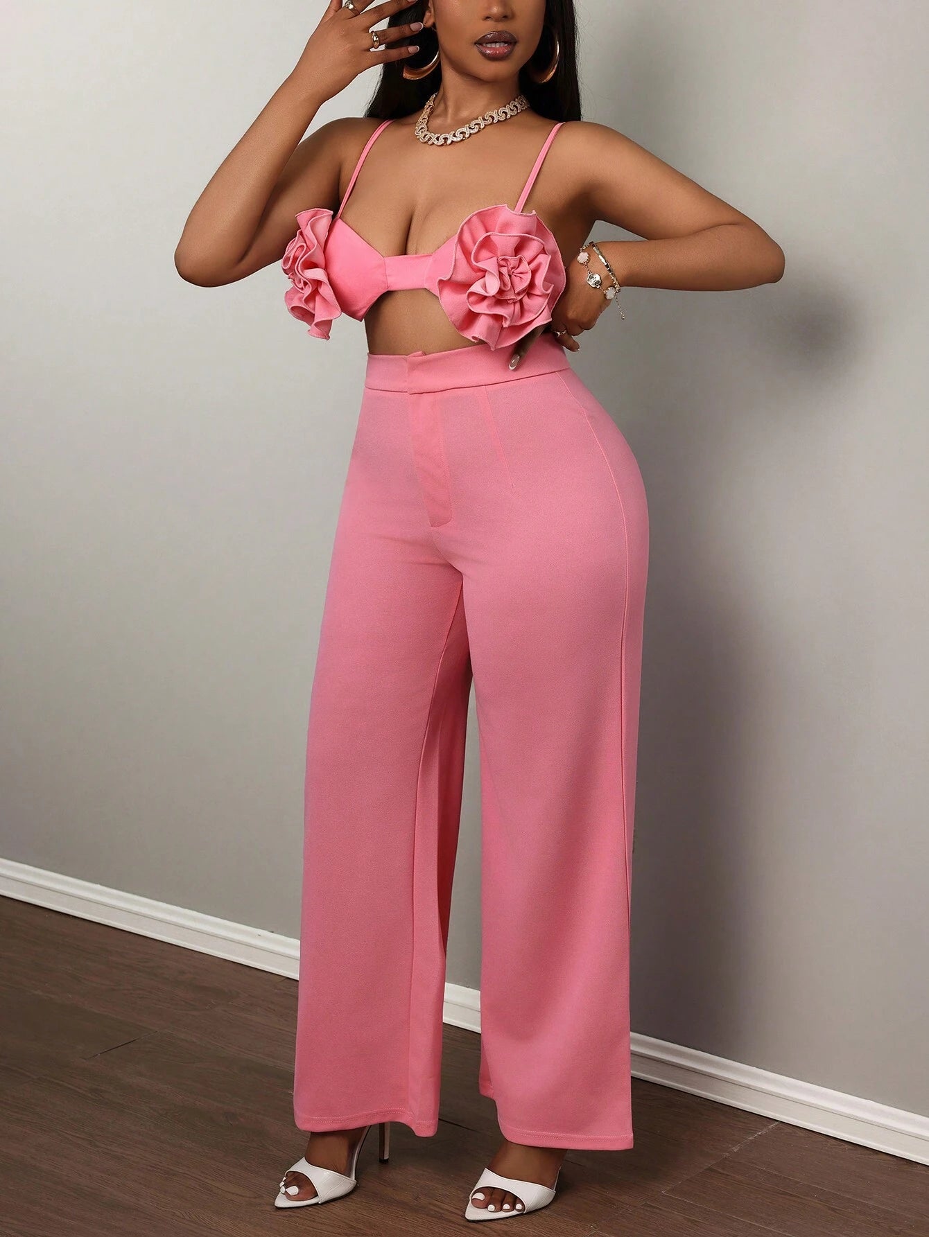 Floral bra and long pants set