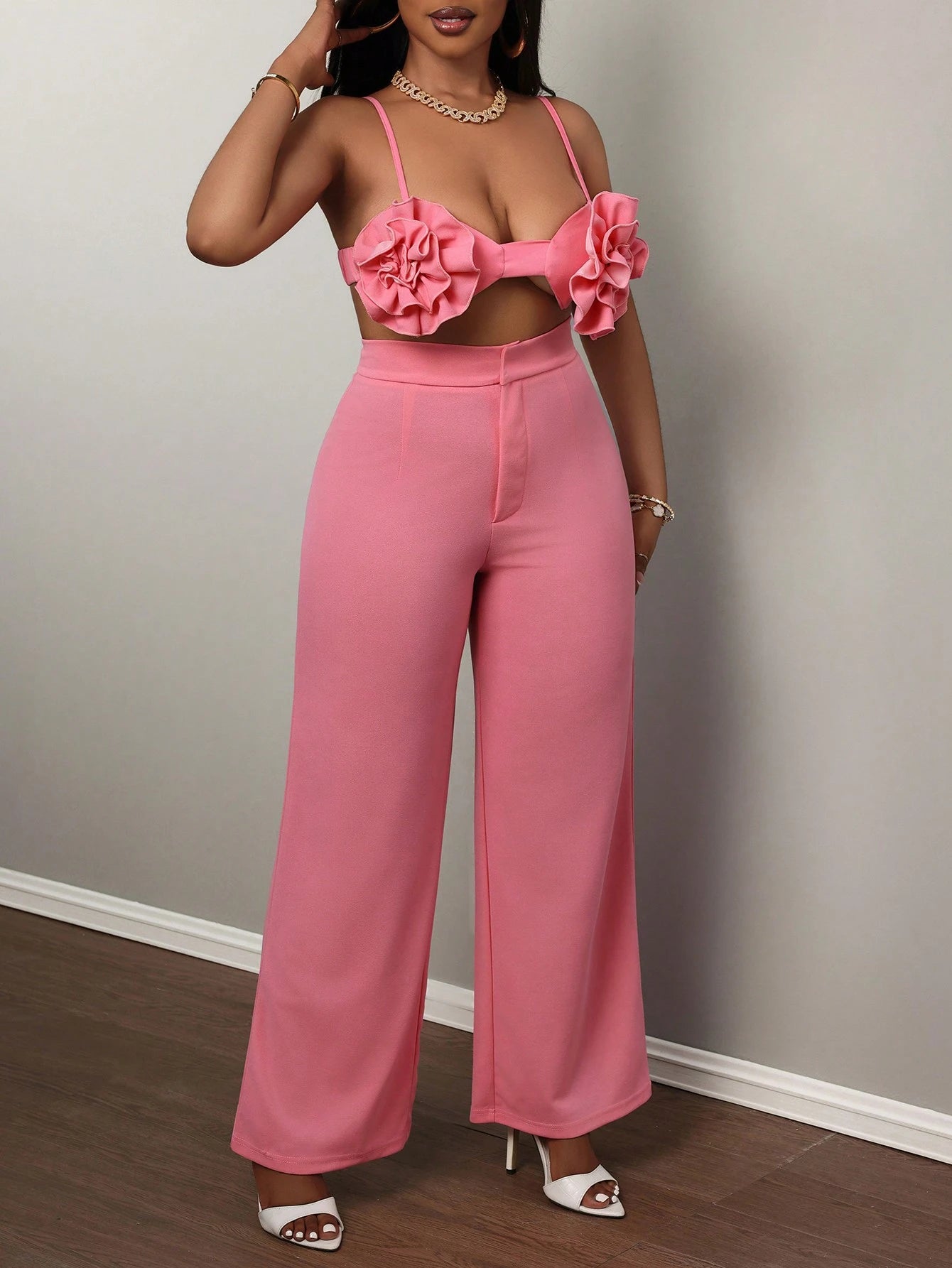 Floral bra and long pants set