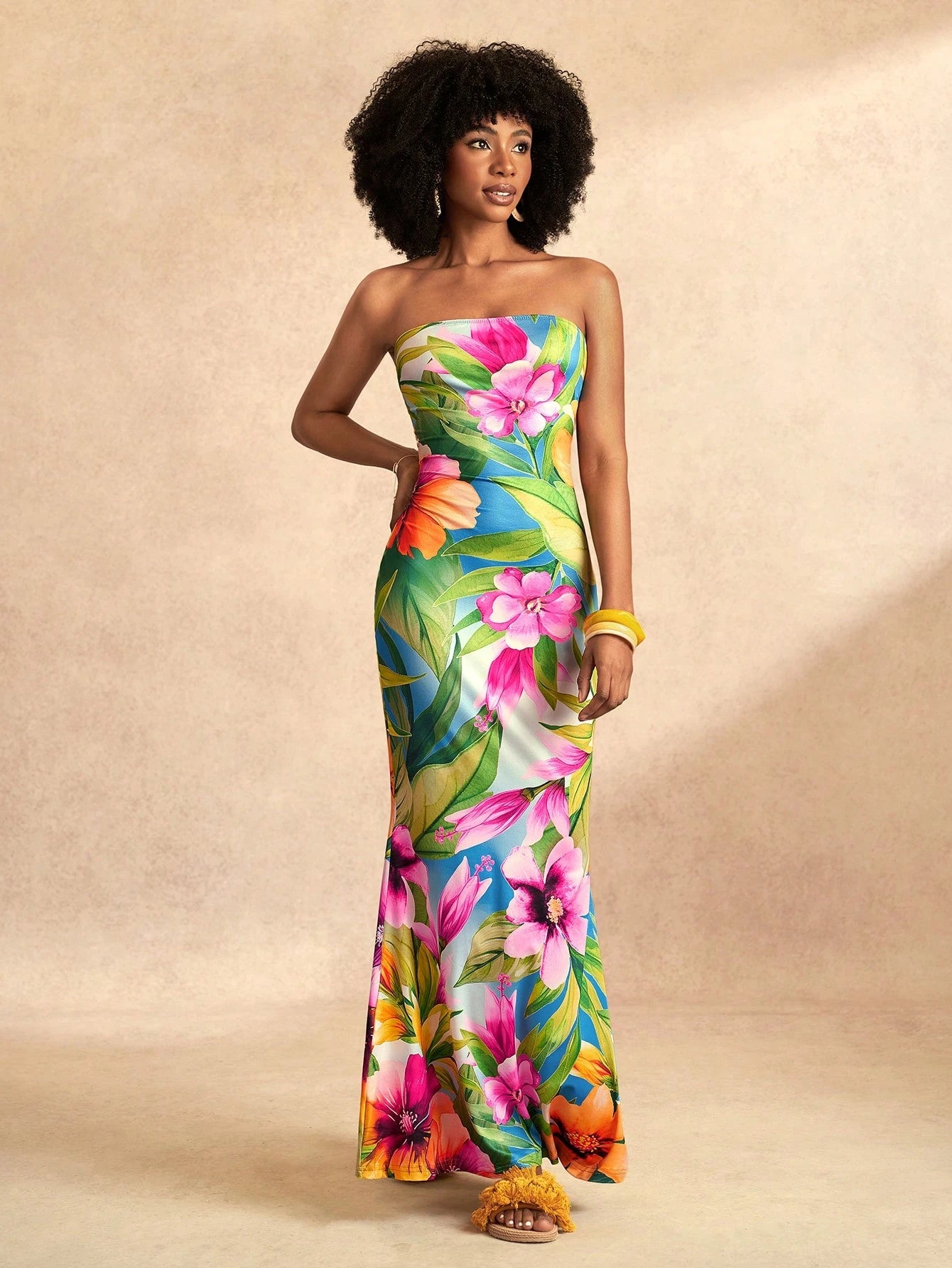 Floral Tube Top Mermaid Dress