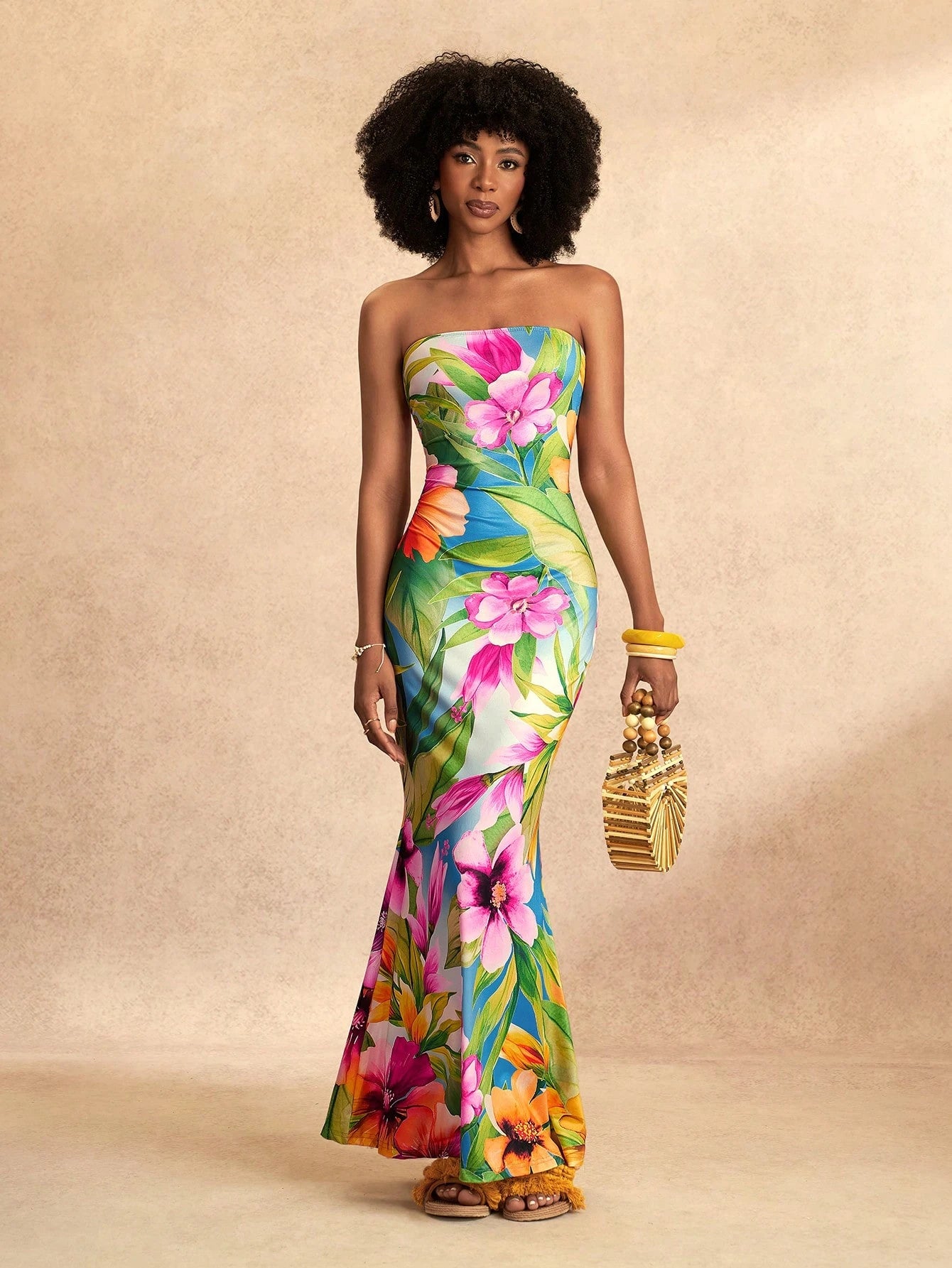 Floral Tube Top Mermaid Dress