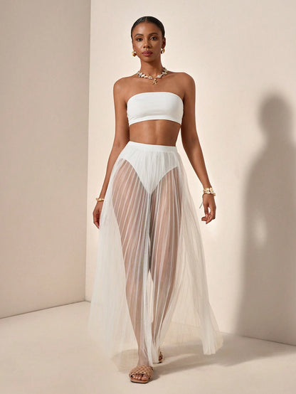 Tube top and mesh skirt