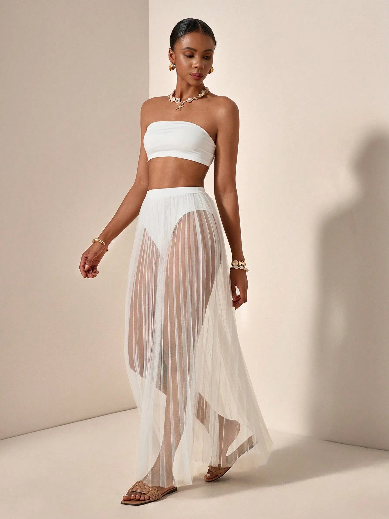 Tube top and mesh skirt