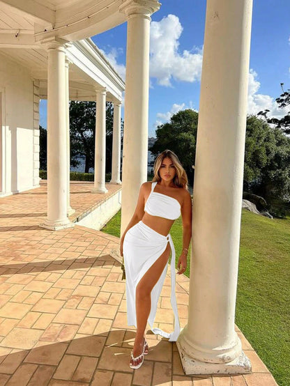 High slit skirt set