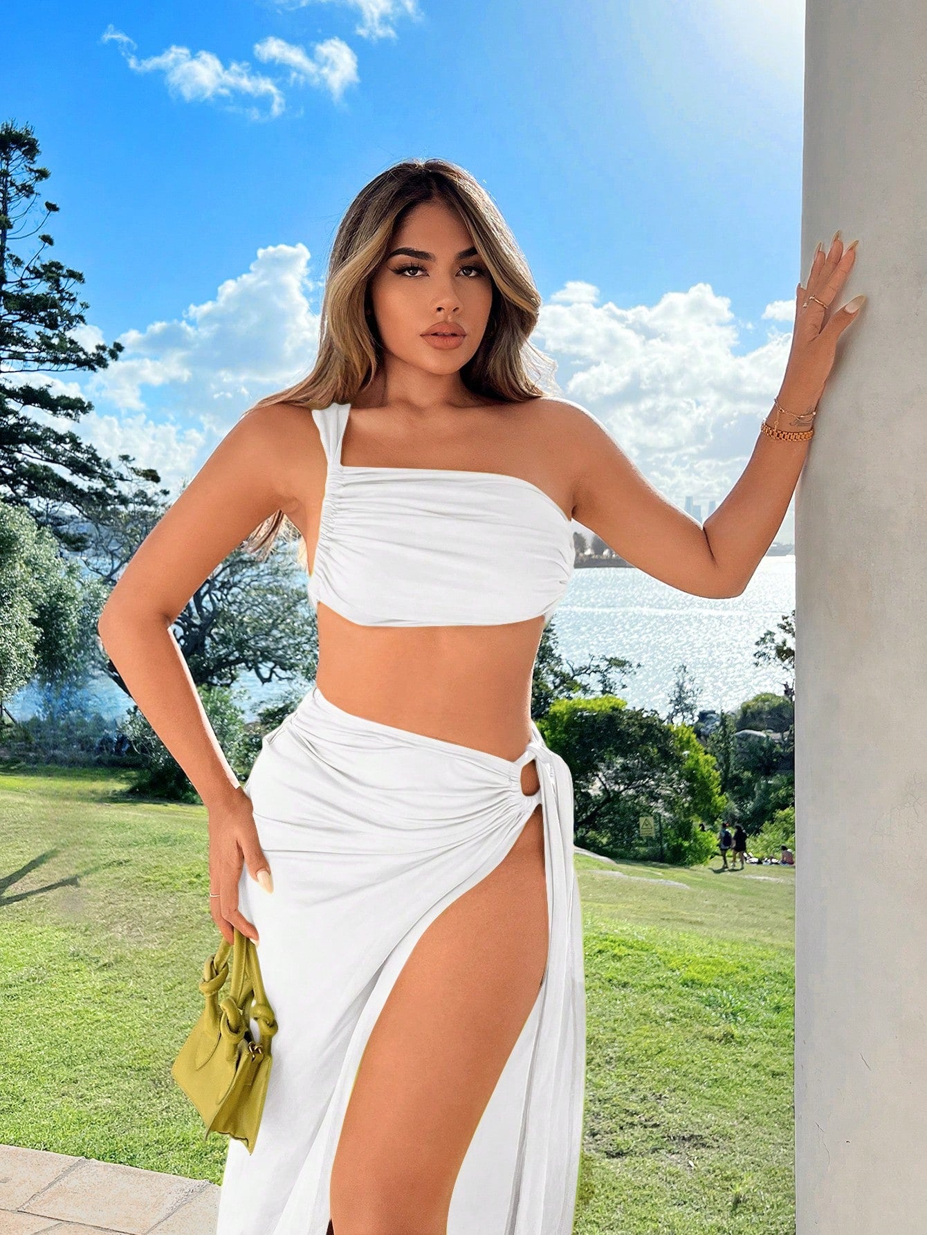 High slit skirt set