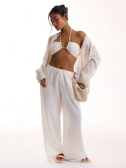 Linen relaxed trousers