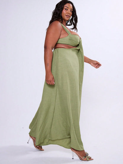 Plus-size cut out sides romper