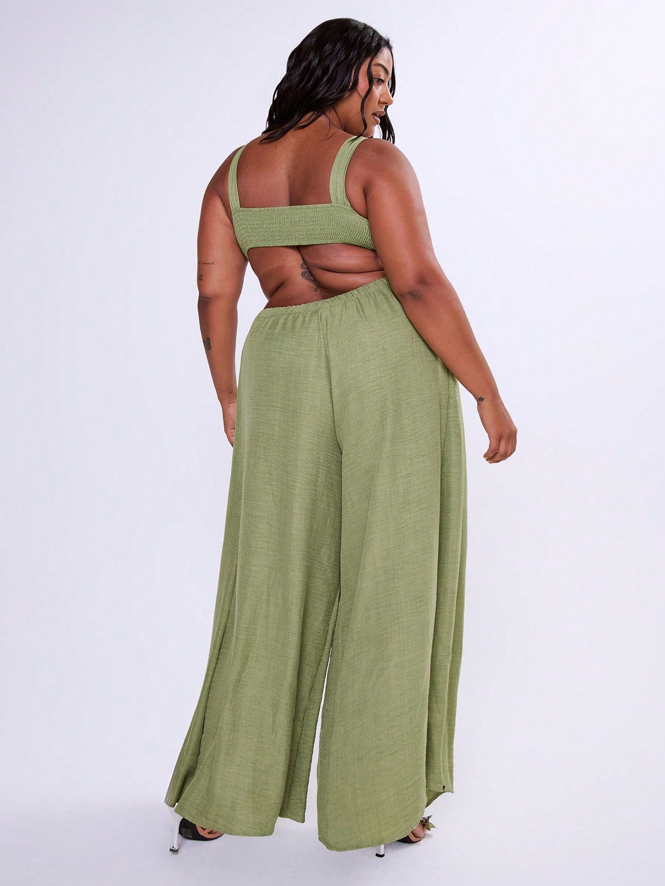 Plus-size cut out sides romper