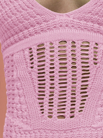 Backless maxi crotchet dress