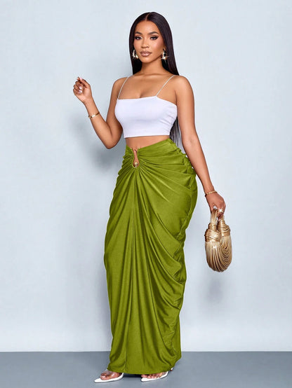 Gathered ruched skirt