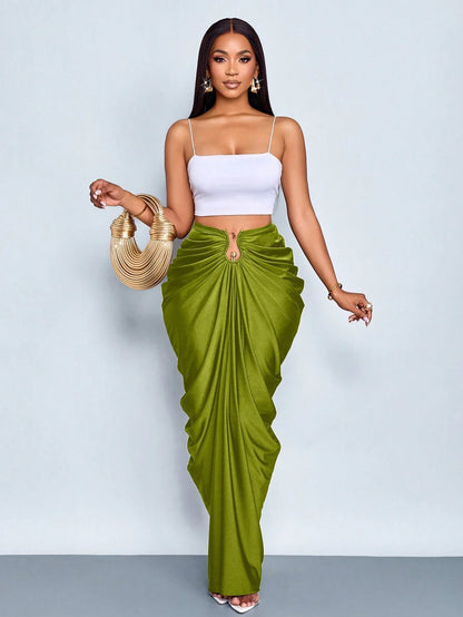 Gathered ruched skirt