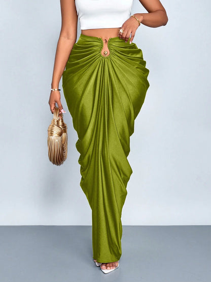 Gathered ruched skirt