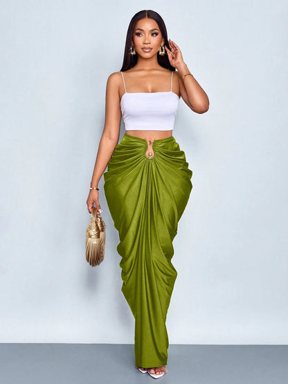 Gathered ruched skirt