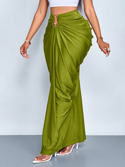 Gathered ruched skirt