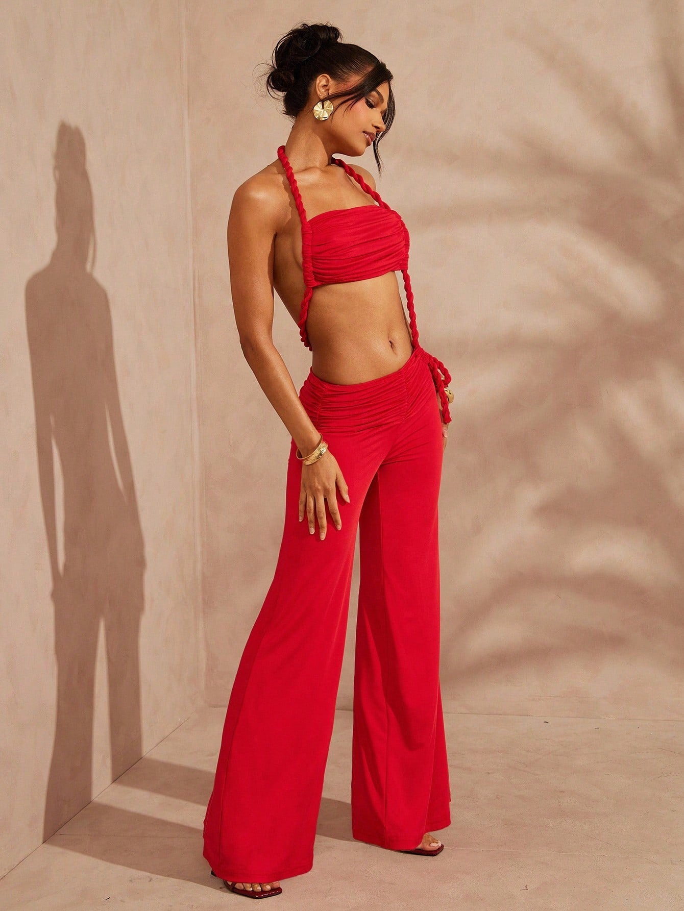 Backless halter jumpsuit