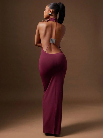 Backless Halter Bodycon Dress