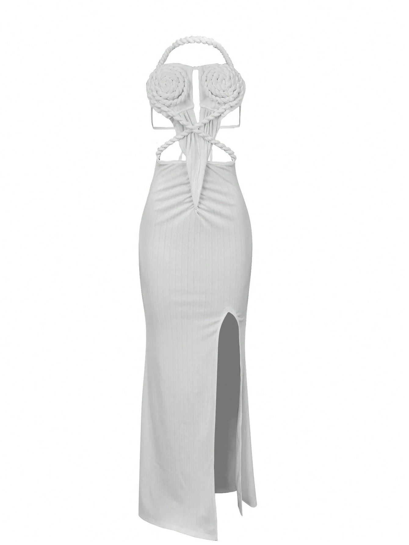 Rope design high slit maxi dress