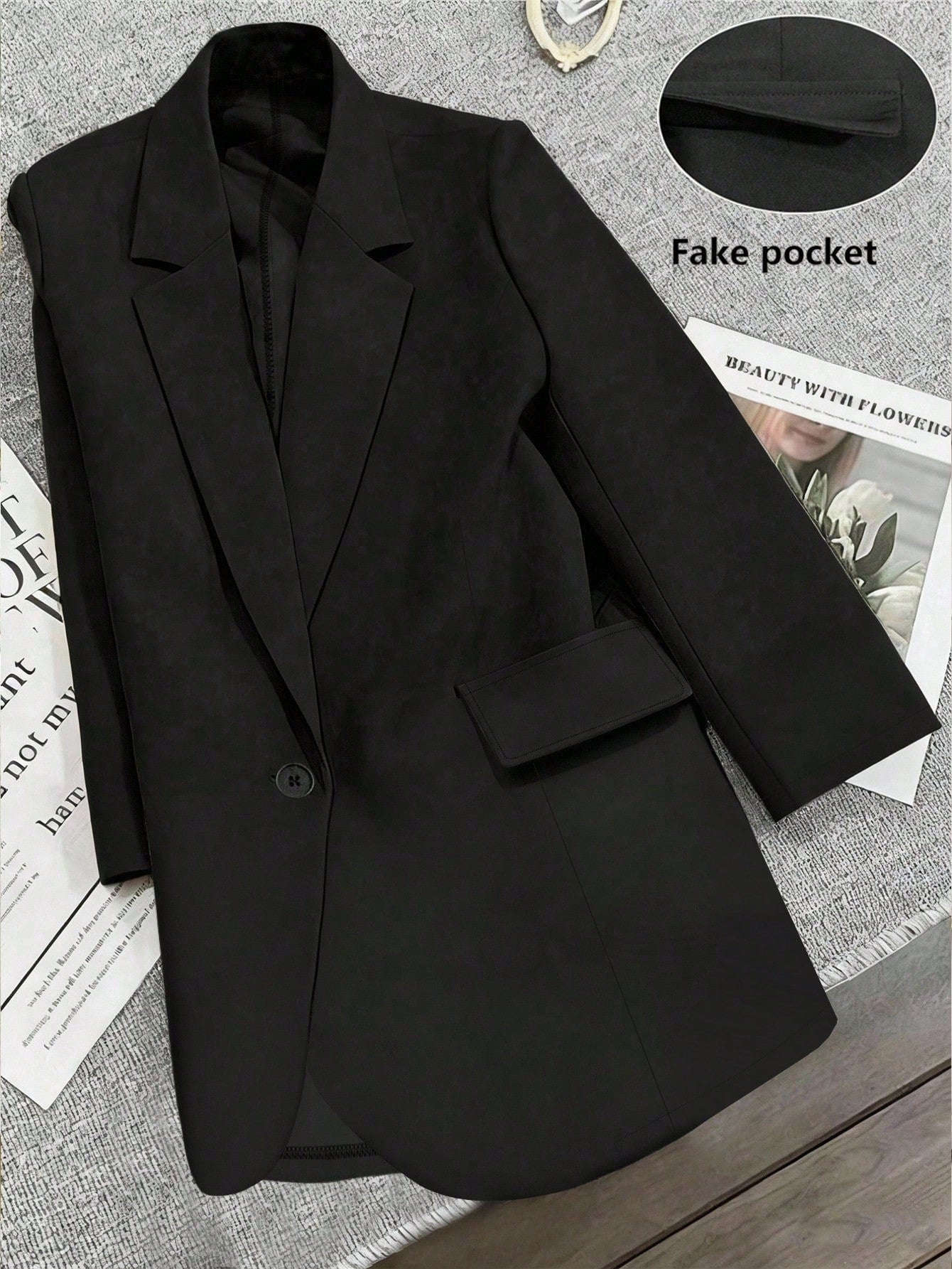 Plus-size loose long sleeve jacket