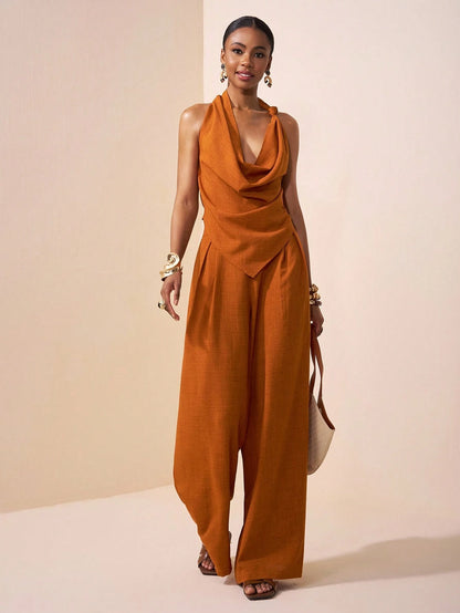 Chic Halter Top & Pants Set