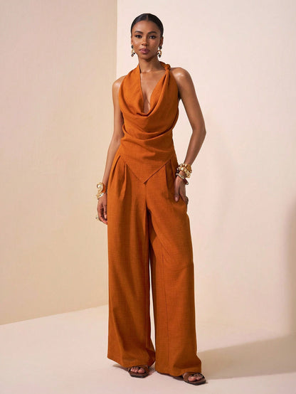 Chic Halter Top & Pants Set