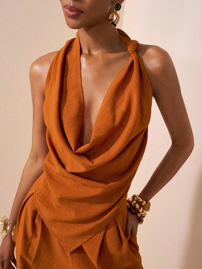 Chic Halter Top & Pants Set