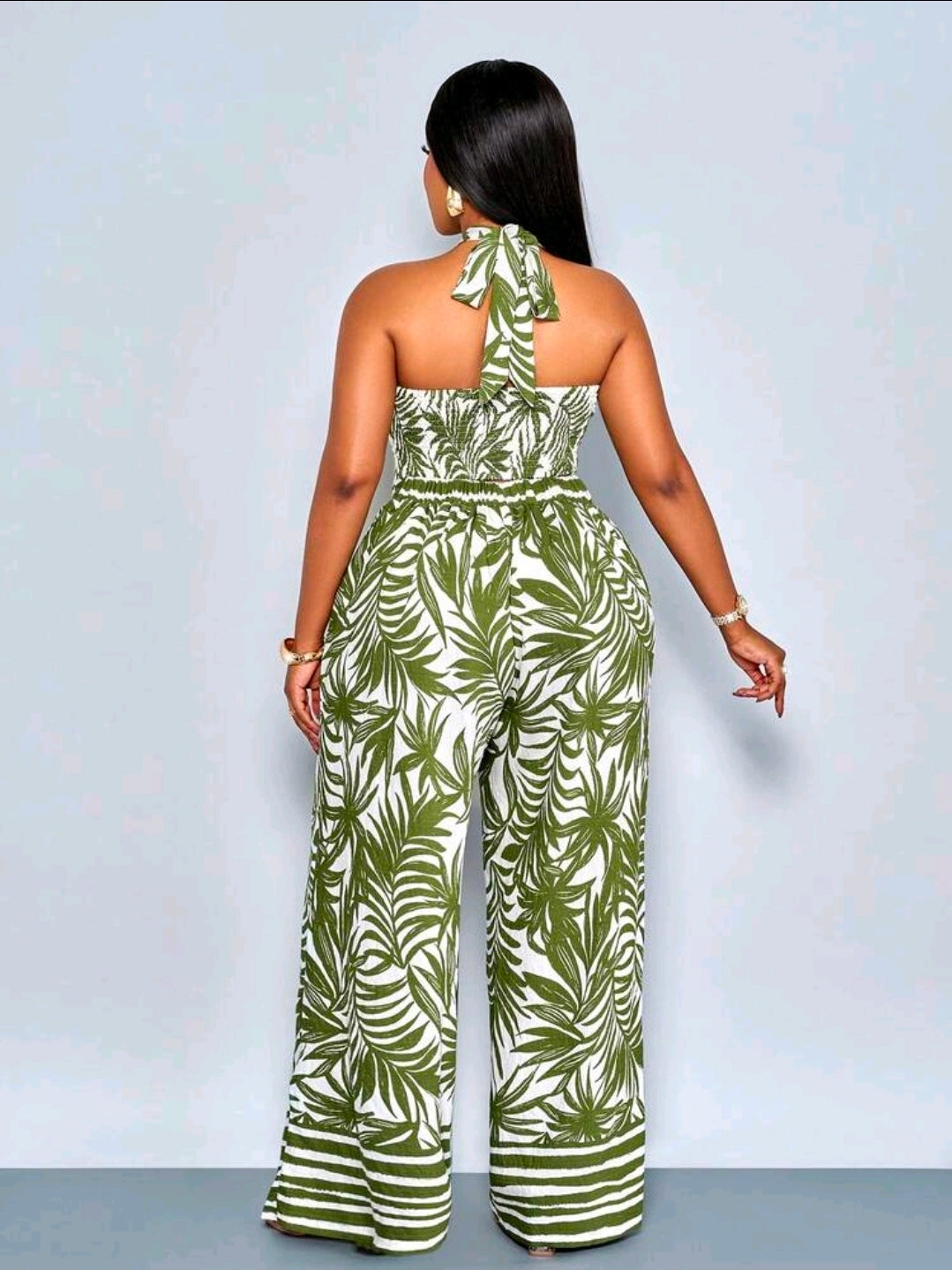 Plus size leafy pants set